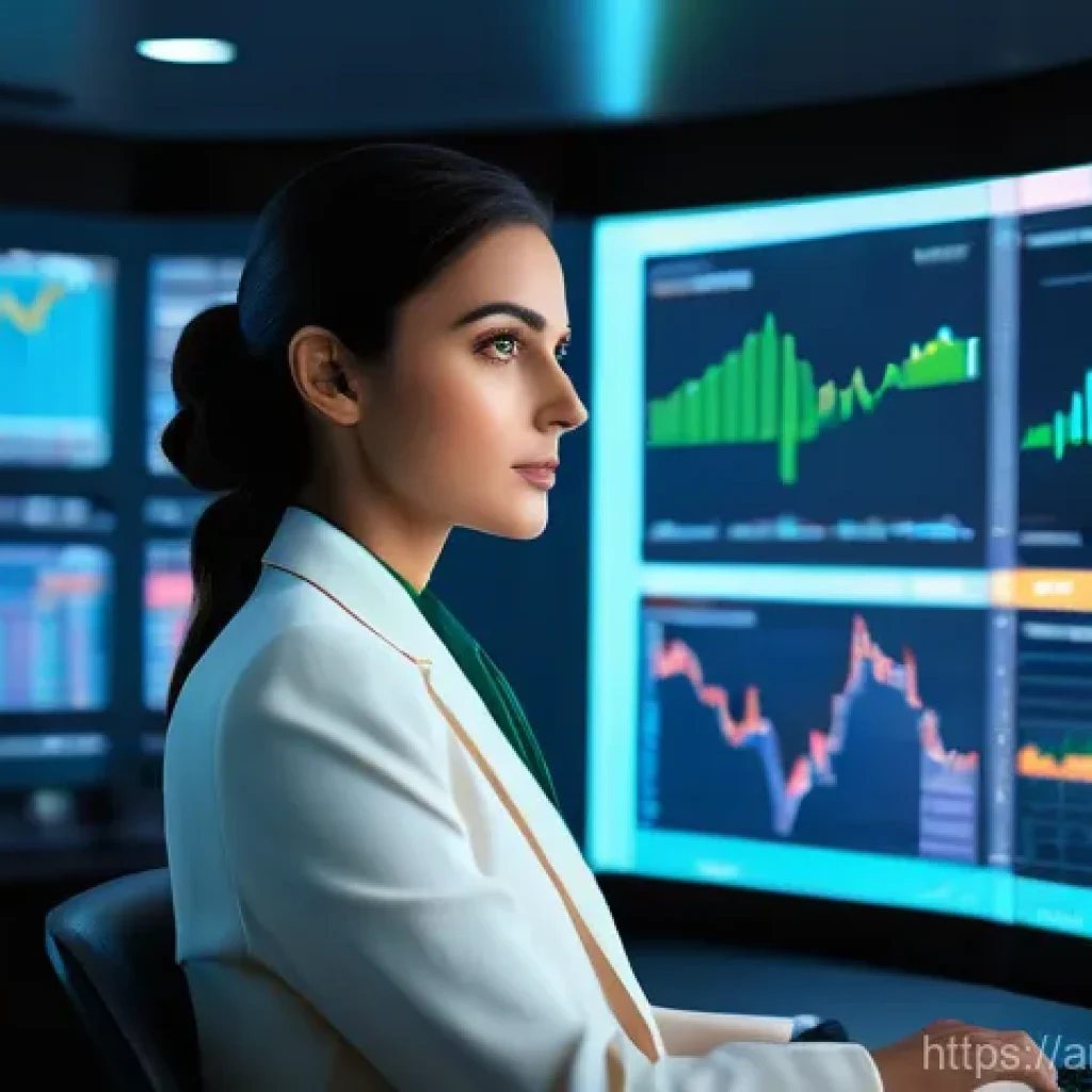 퀀트 투자란 - **Prompt:** A highly detailed and realistic image of a modern, sophisticated financial control room ...