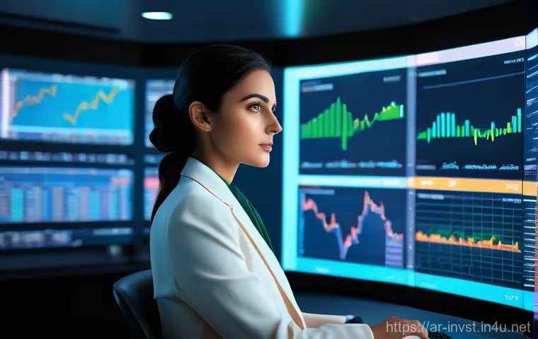 퀀트 투자란 - **Prompt:** A highly detailed and realistic image of a modern, sophisticated financial control room ...