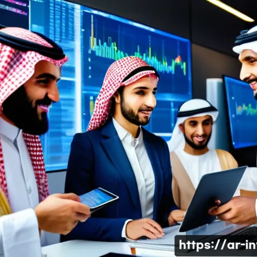 코인 프로젝트 리스크 평가 - A professional Middle Eastern cryptocurrency project team in a modern office setting, featuring dive...