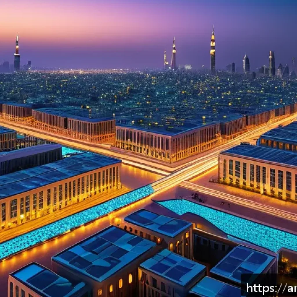 코인과 블록체인의 차이 - A high-tech digital infrastructure scene showcasing an intricate, glowing blockchain network spread ...