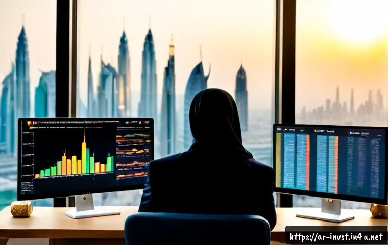 암호화폐 시장 트렌드 - Photorealistic Middle Eastern financial analyst in modest business attire reviewing cryptocurrency m...